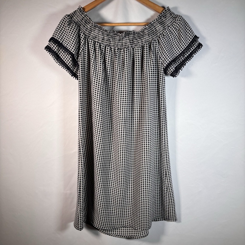 Cottage Dress Womens XS Gingham Picnic French Prairie Mini Smocked Xhilaration